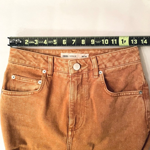 ASOS DESIGN Tall premium wide leg jeans in mustard yellow - Picture 7 of 10